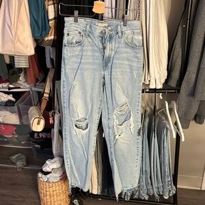 Levi's Light Blue Distressed Boyfriend Jeans